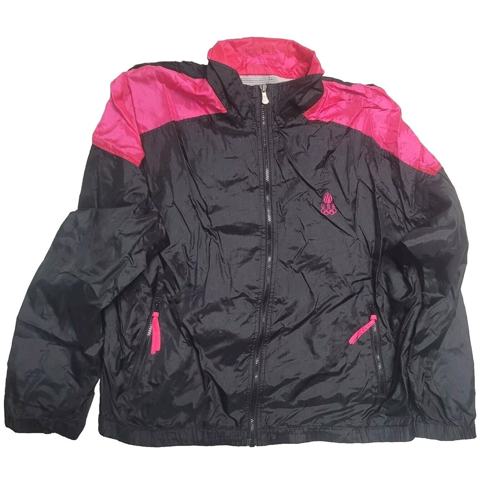 Vtg USA Olympic Apparel Women's Sz Large Windbreaker Track Jacket JC Penney's
